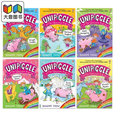 Unipiggle 英文原版 独角猪系列合集 章节书图像小说 Camping Chaos Dragon Trouble Fairy Freeze Unicorn Muddle 大音