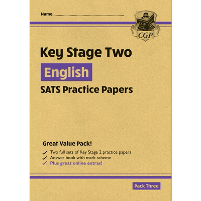 英国原版CGP教辅 新KS2英语SATS练习纸 套装3New KS2 English SATS Practice Papers Pack 3 with free Online Ex 大音