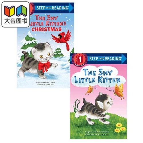 兰登阅读进阶1 害羞的小猫2册套装 Step into Reading Shy Little Kitten 英文原版 儿童分级阅读 英语启蒙图画书