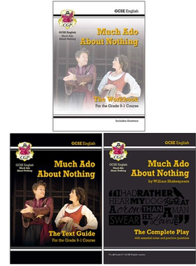 英国CGP CIE考试局莎士比亚文学无事生非 GCSE English Shakespeare Much Ado About Nothing Workbook Text Guide
