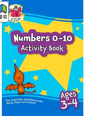 英国原版CGP教辅 New Numbers 0-10 Activity Book for Ages 3-4 Preschool 3-4 岁新数字 0-10 活动书学前班 大音