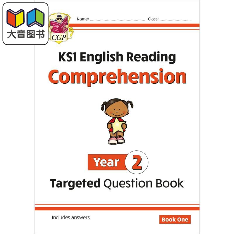 预售 英国CGP KS1 English Targeted Question Book: Year 2 Comprehension - Book 1 大音