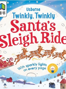 发光书 圣诞雪橇 Twinkly Twinkly Santas Sleigh Ride 英文原版 幼儿纸板书 亲子读物 绘本图画故事书 进口童书 大音