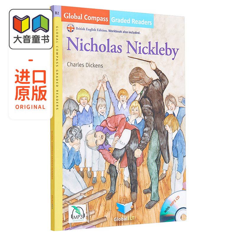 Global ELT Graded Reader 世界经典名著分级阅读读物 B2 Nicholas Nickleby 尼古拉斯 尼克比英文原版有声改编 附音频CD 英? 书籍/杂志/报纸 儿童读物原版书 原图主图