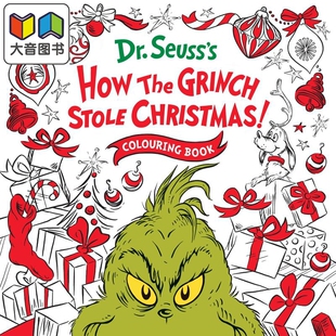 苏斯博士 涂色书 格林奇偷走圣诞节 Dr. Seuss How the Grinch Stole Christmas Colouring Book 英文原版童书 大音