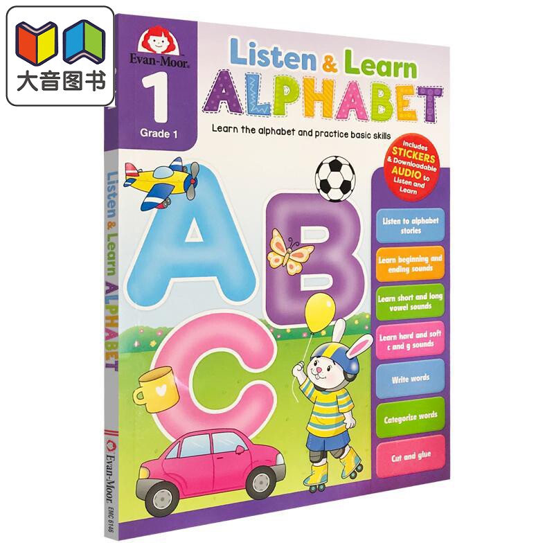 Listen and Learn Alphabet Grade 1 听故事学英语系列 字母表 一年级 Evan-Moor美国英文原版小学读写活动练习册 大音