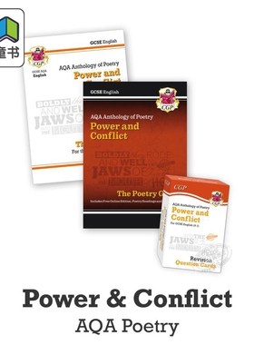 CGP GCSE English Literature 英国文学 AQA Poetry - Power & Conflict Revision 复习套装 英国进口原版书