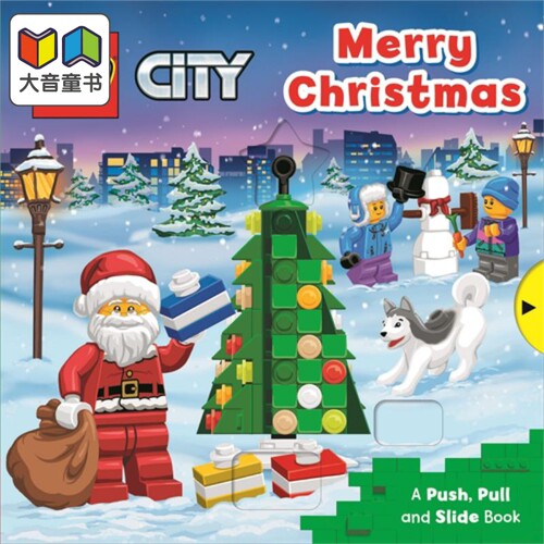 Lego Merry Christmas 乐高机关书 圣诞节 Push,Pull Slide Book 儿童益智游戏书 推拉滑动机关书 幼儿运动技能