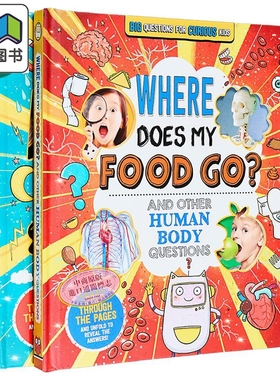 好奇孩子们的有趣科普2册 Fascinating Facts for Curious Kids 我的食物去哪里为什么天空是蓝色 英文原版纸板书 大音