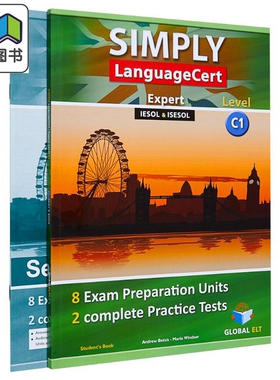 SIMPLY LanguageCert CEFR C1 Preparation Practice Tests Self study 国际语言认证朗思考试轻松备考自学套装C1 大音