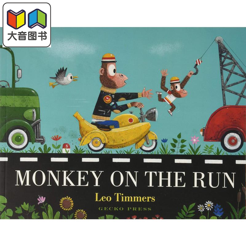 Leo Timmers：Monkey On The Run小猴子大冒险英文原版进口图书儿童绘本动物故事图画书精品绘本儿童读物大音