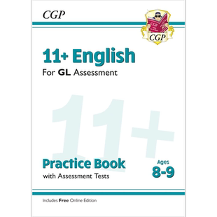 英国CGP原版 11+ GL English Verbal Non-Verbal Reasoning Practice Book & Assessment Tests Ages 8-9 含在线资源 英文原版