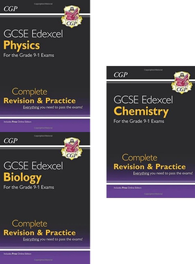 英国原版CGP 爱德思考试局 Edexcel GCSE Complete Revision & Practice Biology Physics Chemistry 练习含在线资源答案英文原版