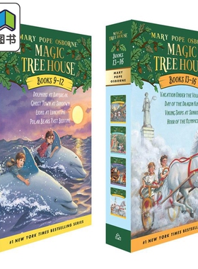 预售 Magic Tree House 9-16 神奇树屋 卷9-16盒装8册套装 儿童文学章节书 故事小说图画书 魔法树屋 英文原版进口图书