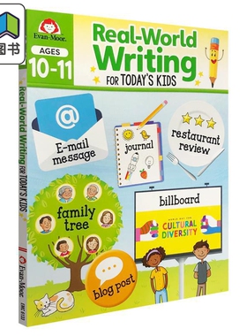 Real World Writing Activities For Todays Kids Ages 10-11 新生代系列 现实世界写作5-6年级Evan-Moor英文原版 大音