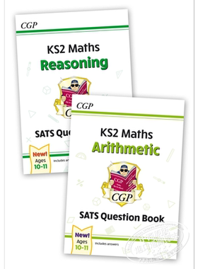 CGP KS2 Maths 数学 SAT考试S Question Books Reasoning and Arithmetic 2-book 套装 - 2022 tests (Ages 10-11) 英国进口原版书