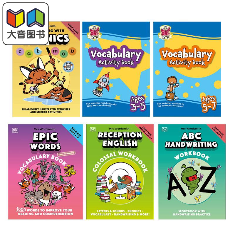 CGP DK名社少儿英语启蒙词汇学习套装6册 4-7岁 Vocabulary Activity Book Mrs Wordsmith英文原版进口图书大音