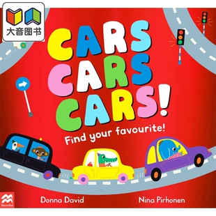 Cars 交通工具 有趣 David 轿车 英文原版 Donna 学龄前低幼儿童绘本 大音 车辆图画数数书 进口图书