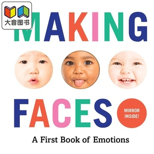 first 情绪书 扮鬼脸 Making book emotions Abrams faces 儿童纸板书 孩子 英文原版 0岁到3岁 Appleseed