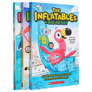 The Inflatables 1-3 学乐漫画 充气玩具团系列3册套装 儿童漫画章节书图像小说 英文原版进口英语图画小说 大音