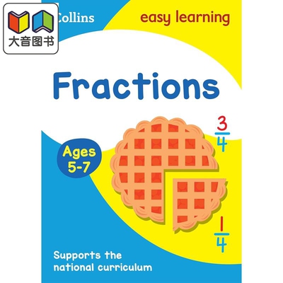 预售 Fractions Ages 5-7 柯林斯易学儿童 分数 5-7岁 Collins Easy Learning KS1 英文原版教辅 儿童小学数学练习册 大音