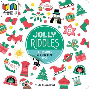大音 进口童书 Book Jolly Riddles 英文原版 Lift Christmas 圣诞主题猜谜游戏绘本 欢乐谜语 the 儿童翻翻书 Flap