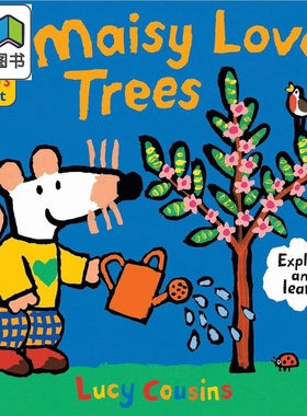 小鼠波波爱小树 Maisy Loves Trees A Maisys Planet Book英文原版 儿童纸板绘本 纸板书图画书动物故事 进口童书 大音