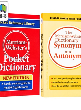 Merriam Webster Dictionary麦林韦氏词典2册 同义反义词词典 Synonyms and Antonyms 袖珍词典Pocket Dictionary 大音