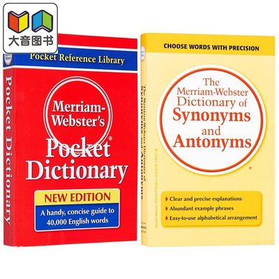 Merriam Webster Dictionary麦林韦氏词典2册 同义反义词词典 Synonyms and Antonyms 袖珍词典Pocket Dictionary 大音