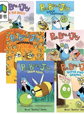 桥梁漫画 豌豆蜂后和杰伊6册 Pea Bee & Jay 1-6 Stuck Together 英文原版进口图书故事图画书图像小说 大音