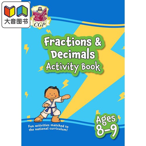 英国CGP原版教辅 New Fractions & Decimals Maths Activity Book 8-9岁新版数学活动本 分数和小数 小学四年级 大音
