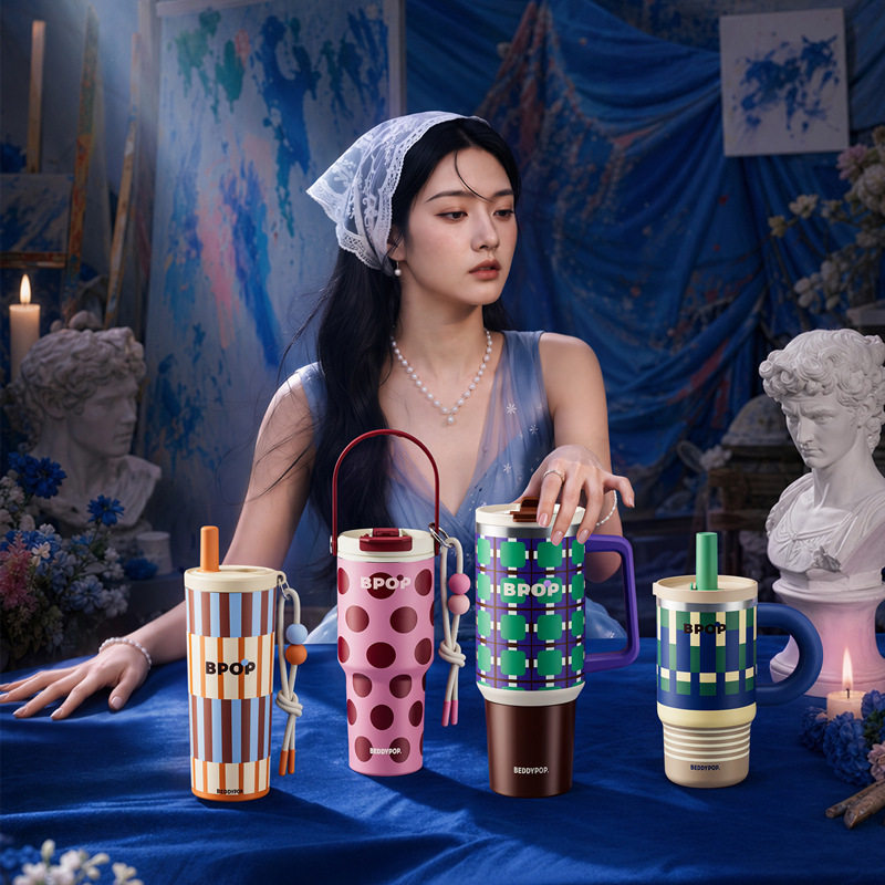 BEDDYBEAR杯具熊原点系列保温杯多巴胺手柄办公杯不锈钢创意水杯