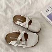 爆款 女夏外穿2026新款 复古厚底勃肯凉拖 交叉带包头半拖鞋 喜叔法式