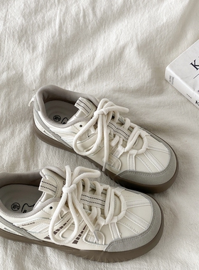 喜叔原创小众设计德训板鞋女2025新款秋季百搭小白鞋休闲运动鞋子