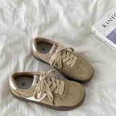 复古百搭加绒德训鞋 女2025新款 秋冬保暖二棉鞋 喜叔 丑萌大头板鞋