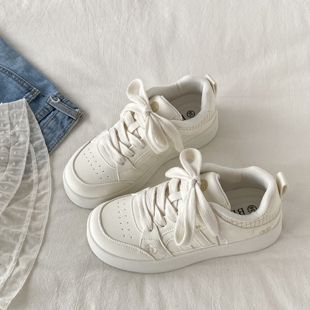 喜叔小众厚底小白鞋女款2025秋季新款百搭板鞋学生运动休闲面包鞋