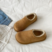 秋冬保暖加绒勃肯鞋 喜叔复古棕色小土豆棉鞋 女款 一脚蹬短筒雪地靴