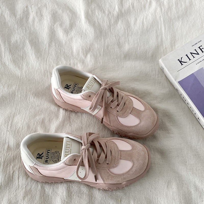 喜叔 ins超火粉色德训鞋女款2025新款春夏百搭休闲运动鞋阿甘板鞋,女鞋,时尚休闲鞋,淘宝优惠券,粉丝福利购,淘宝优惠卷