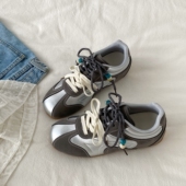 运动鞋 喜叔 子 女款 ins潮小众休闲板鞋 爆款 银灰色内增高阿甘德训鞋