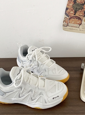 喜叔透气轻便运动小白鞋女款入门级羽毛球鞋乒乓球训练鞋休闲跑鞋