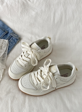 喜叔复古百搭小白鞋女款2025夏季新款厚底德训鞋学生休闲运动板鞋