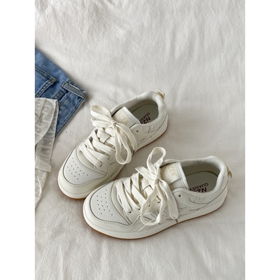 夏季爆款小白鞋百搭厚底德训板鞋