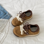 女2025新款 秋季 厚底阿甘鞋 喜叔复古棕色丑萌德训板鞋 运动休闲鞋 子