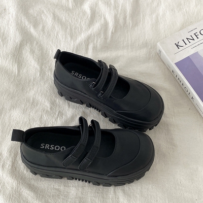 松糕厚底双魔术贴乐福鞋懒人单鞋