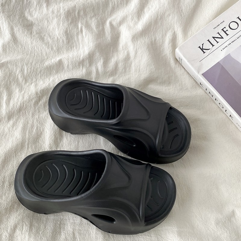 喜叔 黑色厚底拖鞋女2025新款夏季外穿高级感增高凉拖网红一字拖,女鞋,一字拖,淘宝优惠券,粉丝福利购,淘宝优惠卷