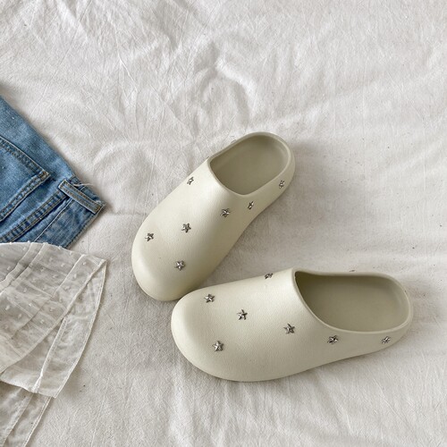 星星厨师鞋一脚蹬包头穆勒半拖鞋