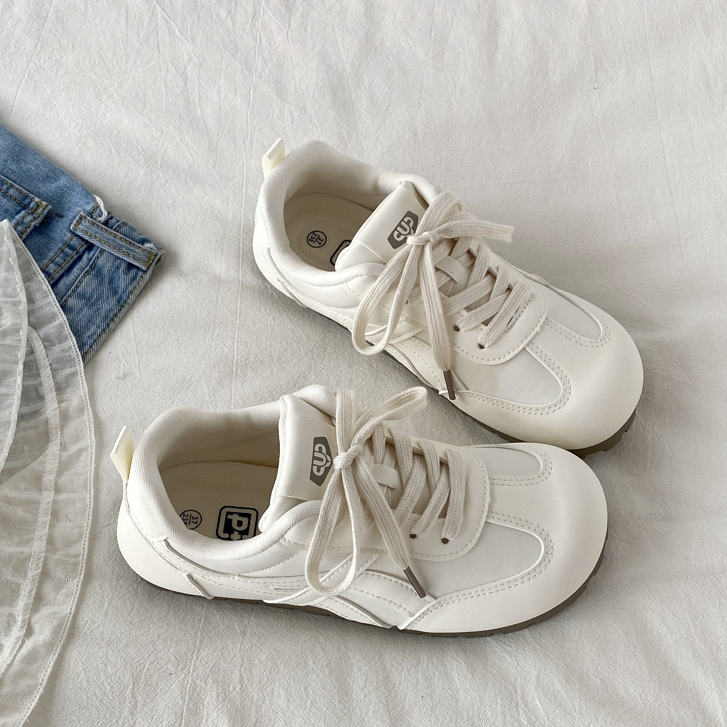 喜叔夏季百搭平底小白鞋女2025爆款配裙子德训阿甘鞋休闲运动板鞋,女鞋,德训鞋,淘宝优惠券,粉丝福利购,淘宝优惠卷