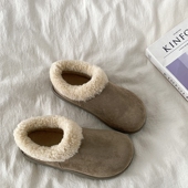 喜叔 秋冬保暖毛毛雪地靴 2025新款 复古加绒全包勃肯鞋 小土豆棉鞋