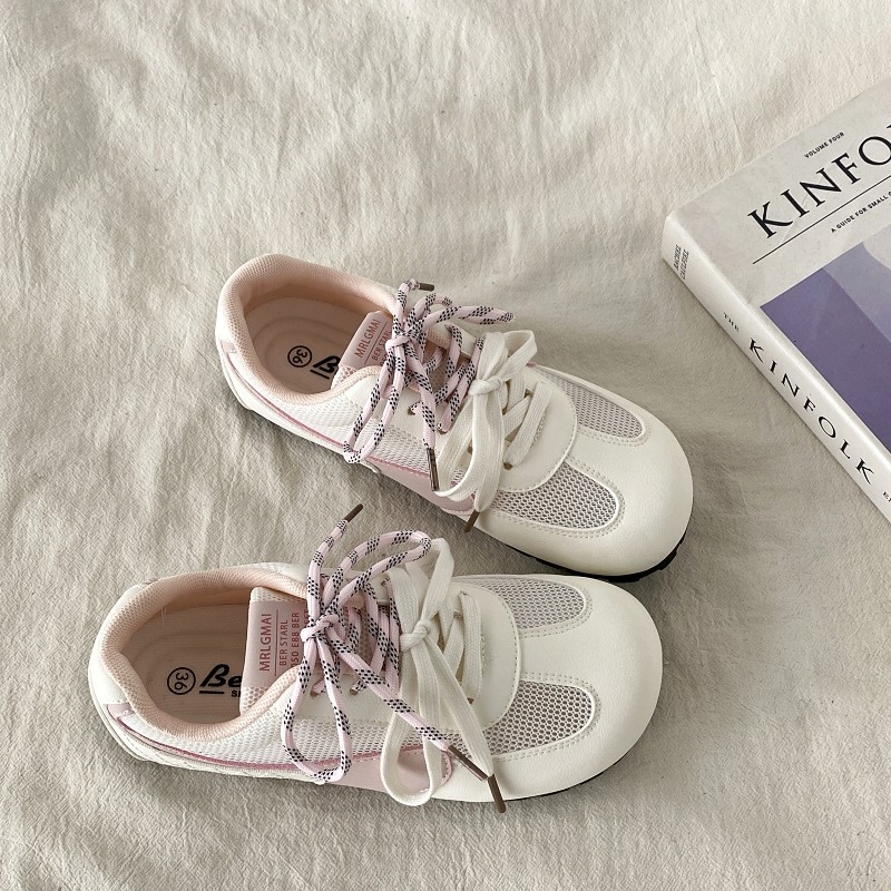 喜叔 夏季爆款单网德训小白鞋女2025新款透气休闲运动鞋平底板鞋,女鞋,德训鞋,淘宝优惠券,粉丝福利购,淘宝优惠卷