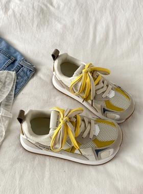喜叔复古黄色网面透气阿甘鞋女夏季爆款休闲运动鞋丑萌大头德训鞋